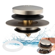 Universal Tip Toe Bath Drain Stopper and Cover, Bathtub Drain Stopper, Replac...