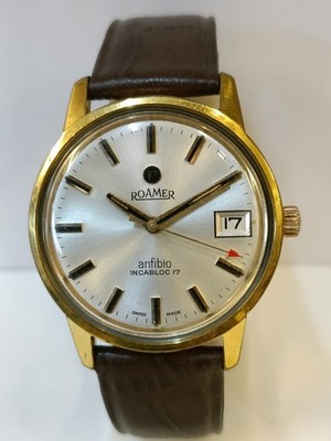 ROAMER ANFIBIO 17J WINDING SILVER DIAL SWISS MEN'S WORKING