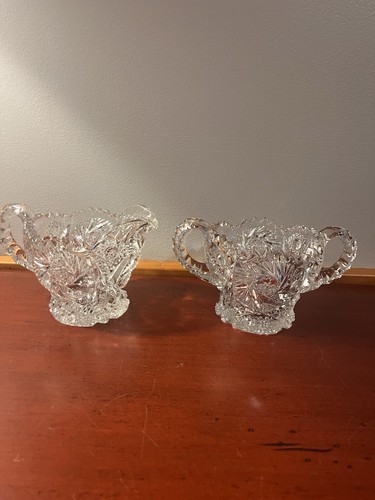Vintage Imperial Glass Sawtooth and Swirl Sugar and Creamer Set -EUC - Picture 16 of 16