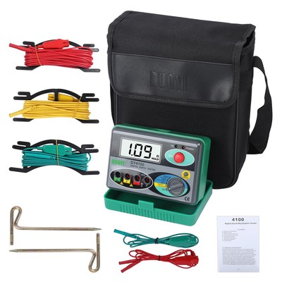 Digital Earth Ground Resistance Tester 0-2000 ohm Meter AC Ground Voltage Tes...