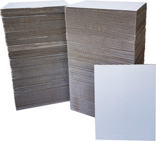 200 Packs 3.5X4.5 Inch Corrugated Cardboard Sheets, Premium White Corrugated Car