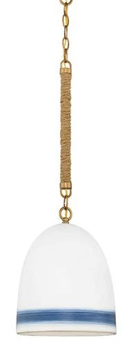 Hinkley Lighting 3364 Brass/Navy Nash Single Light 10"W Pendant - Picture 1 of 12