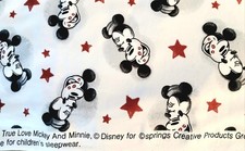 Mickey Minnie Mouse         1.5 Yds  42 In. Sewing Fabric Disney Cotton Blend