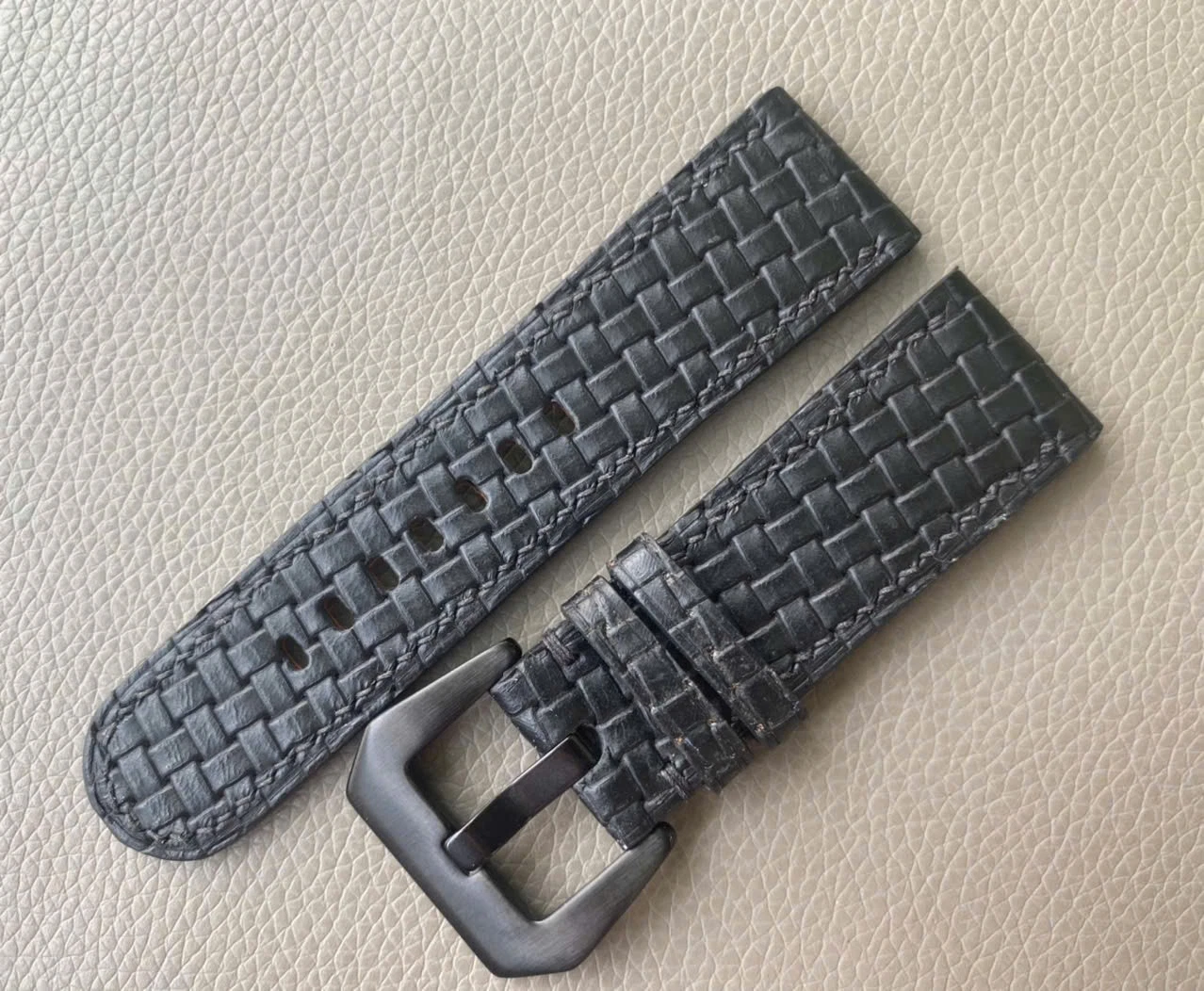 Black Genuine Cow Leather Watch Strap Band Si 1415 16 17 18 19 20 21 22 23 24 26