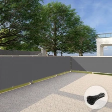 35in Balcony Privacy Fence Screen Windproof Shade Cover Apartment Porch Gray