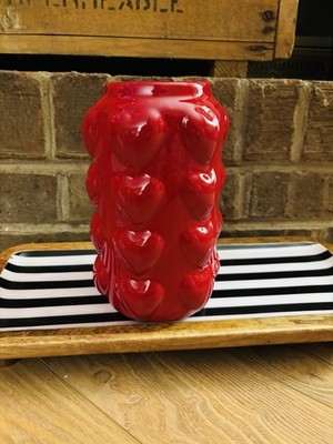  NWT Red Heart Ceramic Vase 