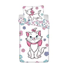 Aristocats Marie Floral Single Duvet Quilt Cover EU Pillowcase Cotton Children's