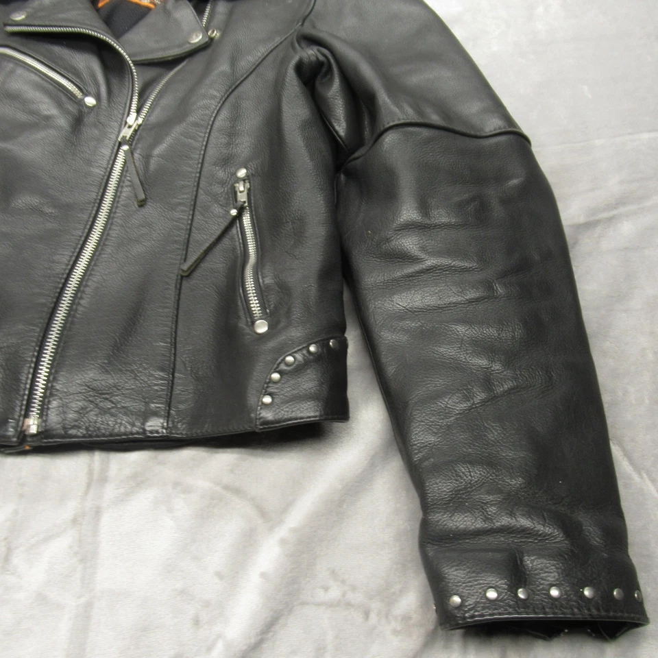 ПЕРВАЯ кожаная куртка женская большая для езды на мотоцикле с заклепками Scarlett подкладка 3 в 1 - Изображение 2 из 4