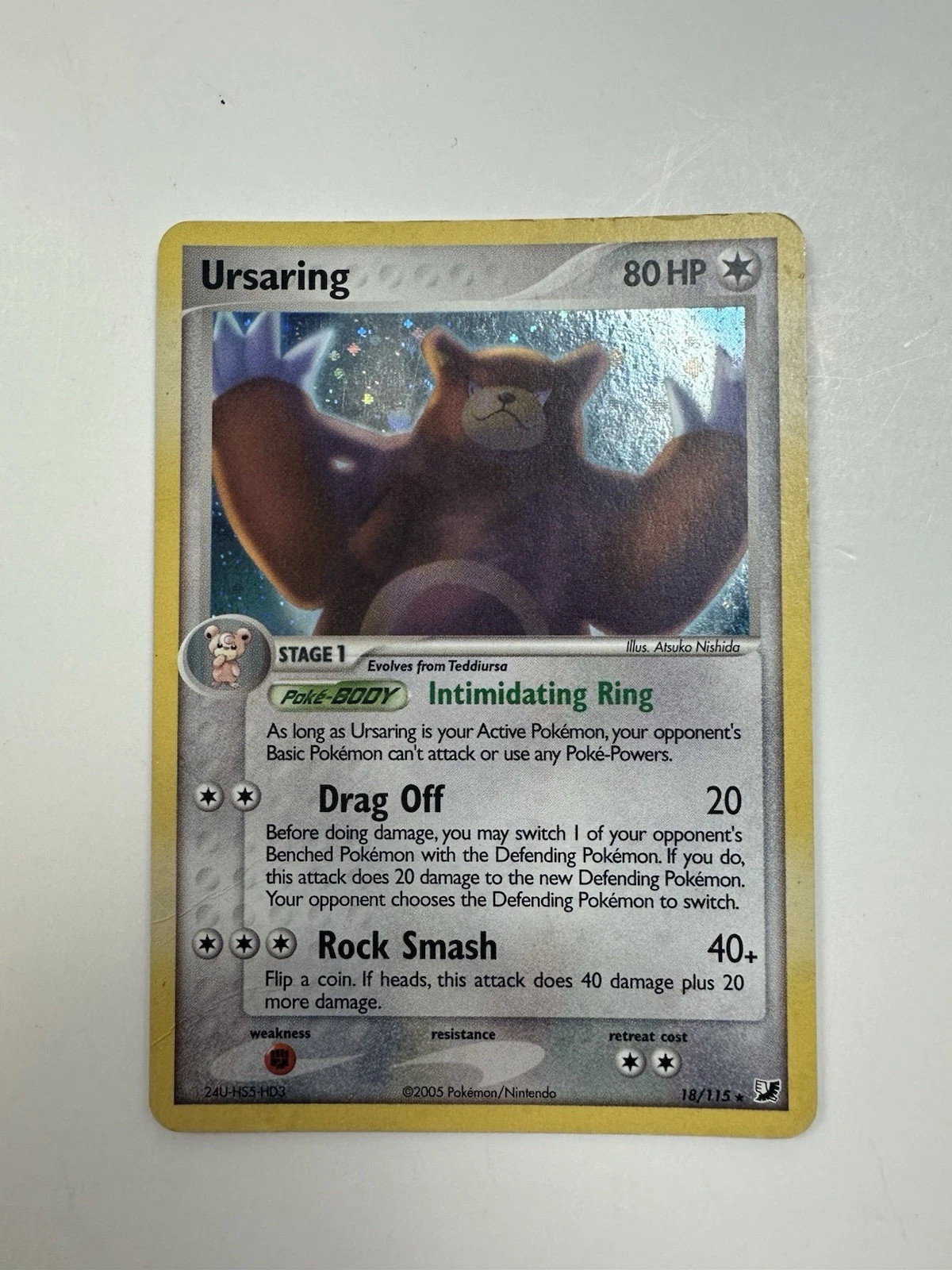 Pokémon Card - Ursaring Unseen Forces 18/115 Holo Rare MP Creases Pokemon