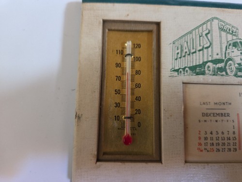 1963 Halls Motor Truck Transit Bingaman Express Advertising Calender Thermometer - Picture 4 of 10