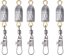 Yosoo Health Gear Fishing Weights and Sinkers with Interlock Snap 10g, gray 