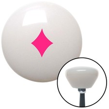 Pink Diamonds White Retro Shift Knob W M16x1.5 Insert Shifter Auto Manual Brody