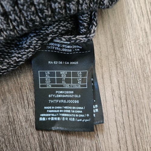 Guess Mock Neck Sweater Argyle Gray Men's XL Geometric Knit Pullover Winter - Picture 7 of 8