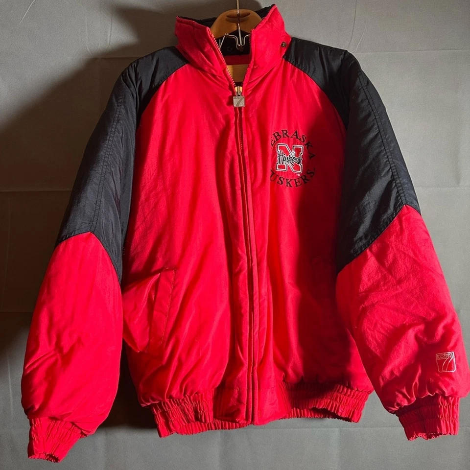 Nebraska cornhuskers puffer jacket size large 90’s big logo - Image 2 of 4