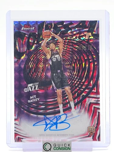 ACE BAILEY 2025-26 FINEST RED BLACK GEOMETRIC COLOSSAL SHOTS RC AUTO /10 Q2554