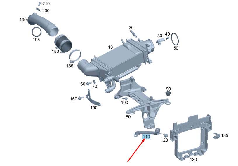 MERCEDES-BENZ E W213 Ladeluftkühlerstrebe A2740980400