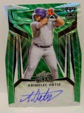 ABIMELEC ORTIZ #3 /5 AUTO LEAF METAL BASEBALL 2023