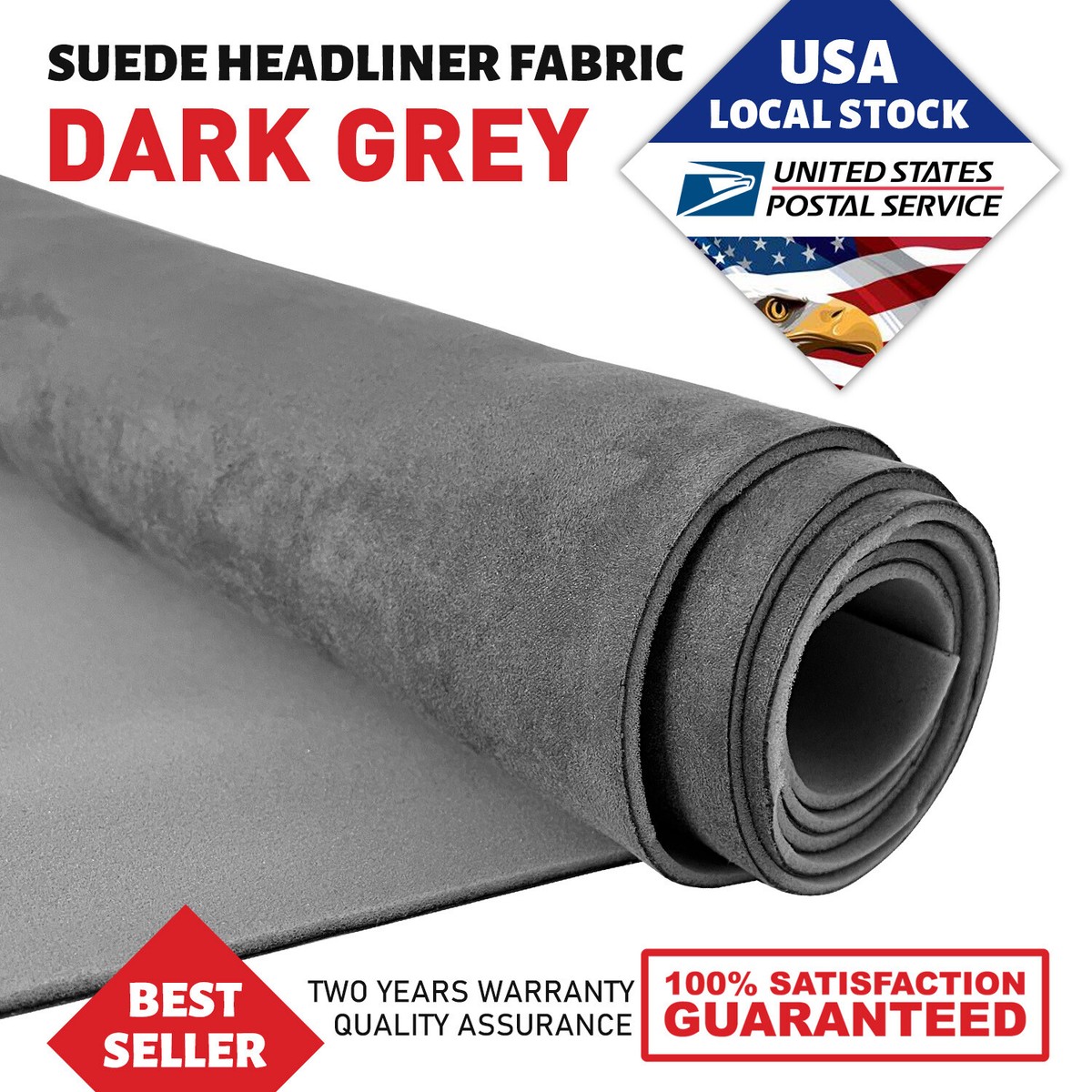 tendaggimania ® Cover Fabric Sky Roof Car - Sale by the meter - fabric Foam Cell light closed- 2 METER- COLOR 1410 GREY