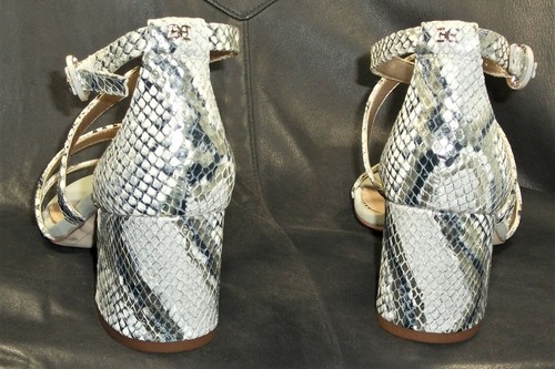 Sam Edelman Stacie women's snake print leather cross strap sandals size US 6M - Imagen 5 de 6