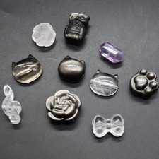 Ametrine, Obsidian, Quartz Carved Pendants, Charms - 1 Count, for Jewellery