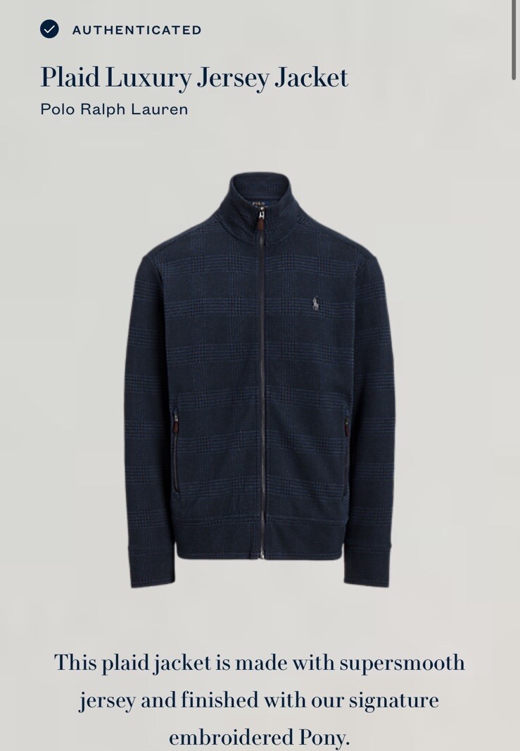 Polo Ralph Lauren Navy Blue GLEN PLAID Luxury Jersey Full