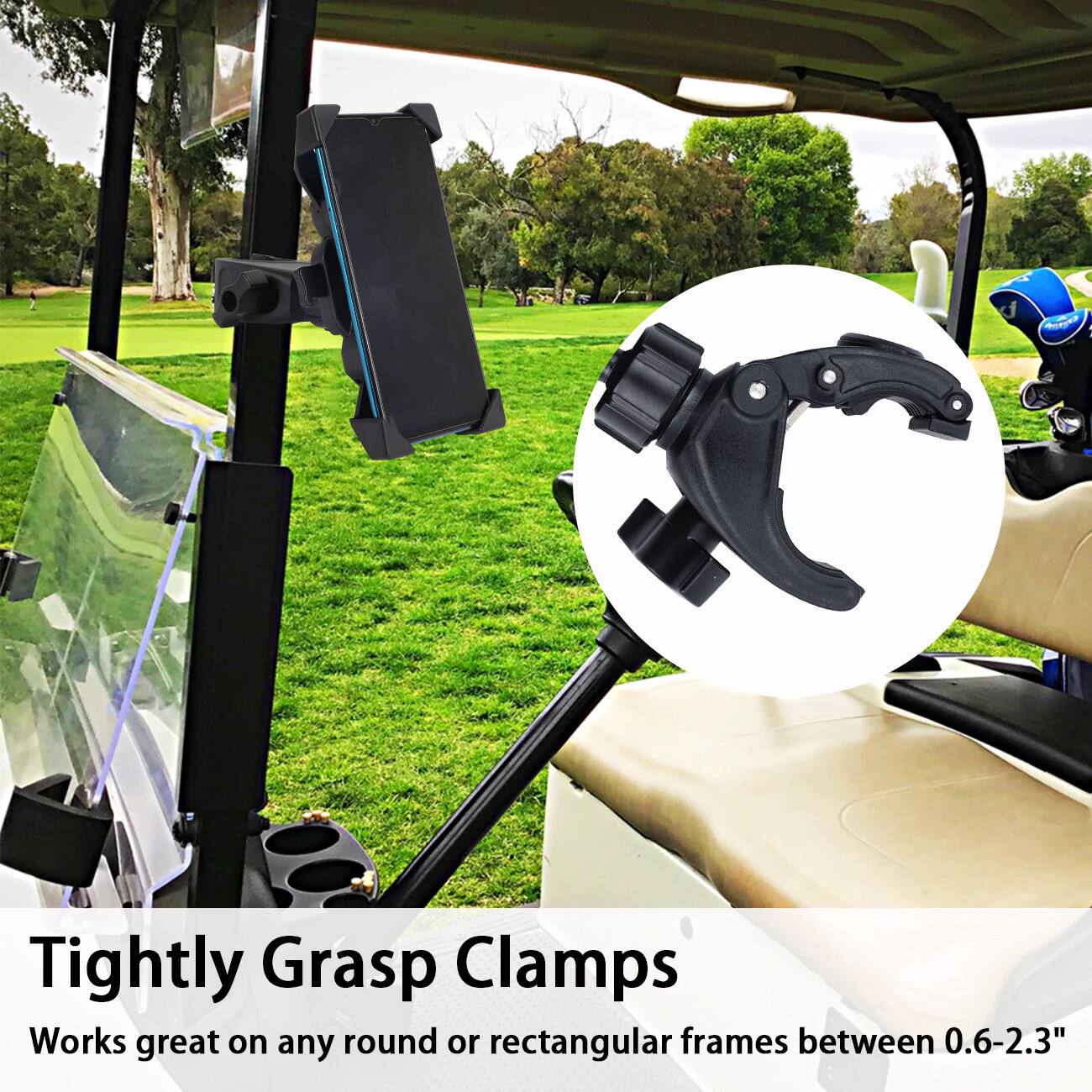 Universal Phone Holder Mount No Shaking Cell Phone Holder For Golf Cart