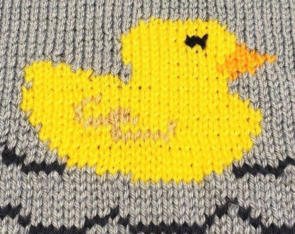 Nuevo Suéter Pullover 3M a 5T Tejido a Mano Manga Raglán para Niños Teniente Patito Azul Foto 2 de 4