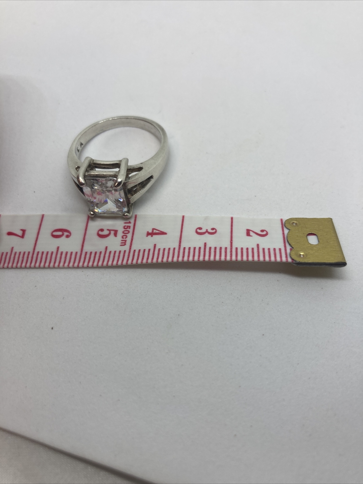 Sterling Silver Solitaire Emerald Cut Solitaire C… - image 9