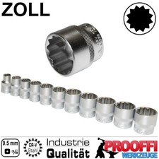 11-tlg ZOLL Stecknuss Steckschlüssel 12-Kant Vielzahn 3/8" Satz Harley A-11IM12