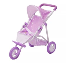 Olivia's Little World - Baby Doll Jogging Stroller - Purple / Stars OL-00006