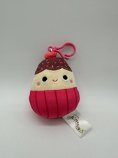 Kelly Toys Squishmallows Cupcake with Sprinkles 4" Keychain Brown Pink