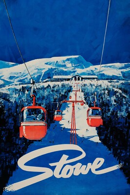 Stowe Vintage Ski Poster | eBay