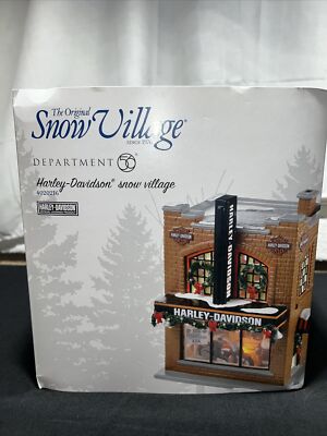 Department 56 Snow Village Harley Davidson #4020216 Light Up
