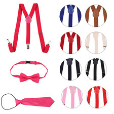 Boys Girls Toddler Children Y-Braces Suspenders & Bow Tie Adjustable Washable