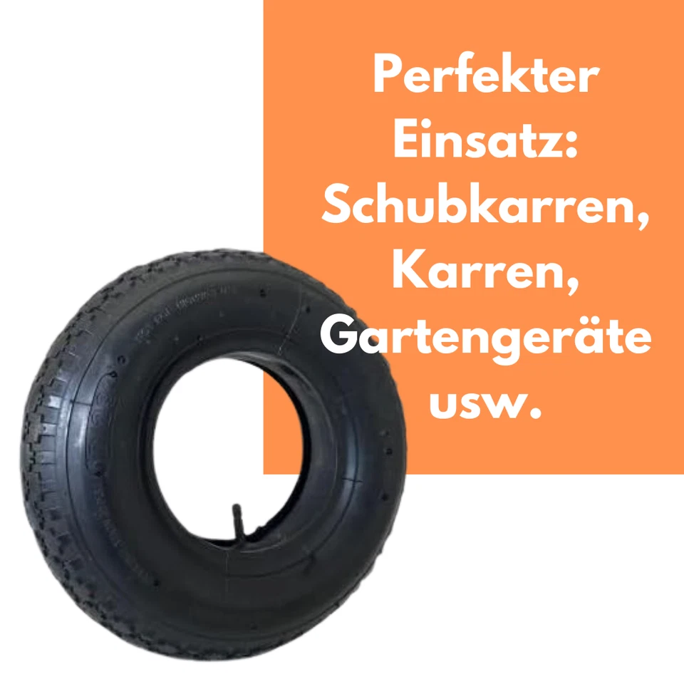 2x Schubkarren Reifen 4.00-8 400x100 4.80-8 + Schlauch 400x100 / Schlauch 4.00-8 - Bild 3 von 4