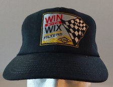 Vtg Win With Wix Filters DANA checker flag snapback truckers baseball ballcap