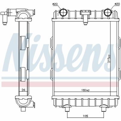 Kühler, Motorkühlung NISSENS 606645
