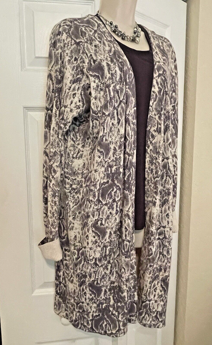 Sanctuary Womens Lenox Snake Cardigan Sweater Long Open Front size