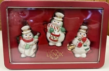 Lenox 2003  Snowmen in Tin Box   NRFB