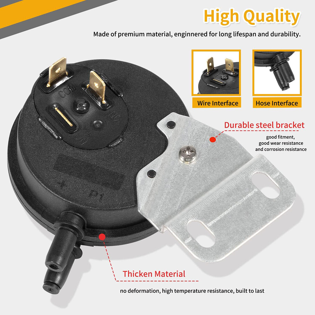 For Nordyne, Intertherm, Miller, Gibson Gas Furnace Air Pressure Switch 632444