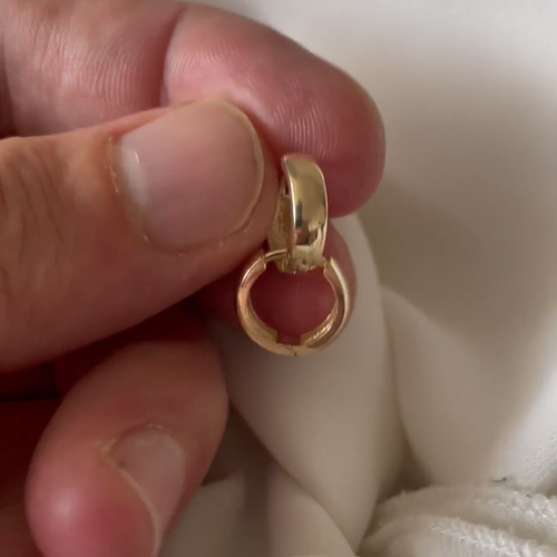 Orecchini a cerchio in oro giallo 9 ct originali ORECCHINI CON CERNIERA grammi oro 1,5 - Video 1 di 1