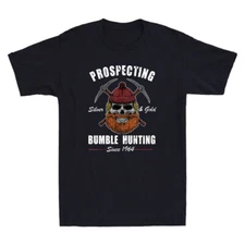 Prospecting Silver Gold Bumble Hunting Since 1964 Vintage Men's Cotton T-Shirt