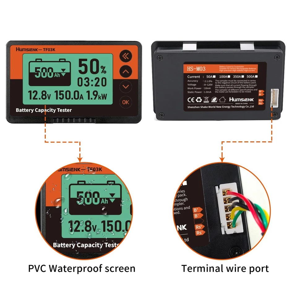 350A Digital Voltmeter LCD LiFePO4 Batterie Monitor 12-84V mit Kapazitätsanzeige - Bild 4 von 4