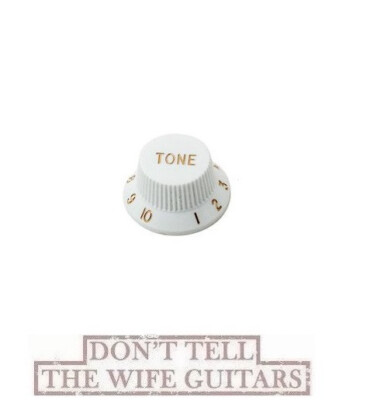 1-EMG White Tone Knob Plastic Fender-Style For 6mm Split Shaft Potentiometers
