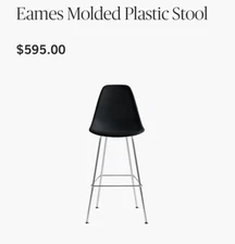 Ray and Charles Eames Herman Miller Molded Bar Stool Chair Black