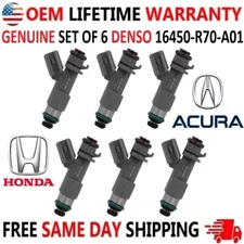 OEM DENSO x6 Fuel Injectors For 2008-2016 Acura Honda 3.5L 3.7L V6 16450-R70-A01