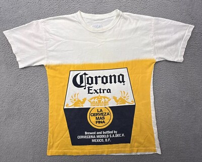 Vtg Calhoun Cotton Prints 90s Mens XL White T Shirt Corona Extra Mexican Beer