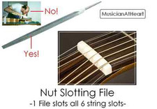 MusicianAtHeart GUITAR NUT SLOTTING FILE - Single File to Slot the Complete Nut