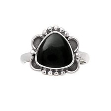 Black Onyx Solid 925 Sterling Silver Ring 7