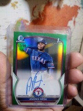 2023 Bowman Chrome 1st Andres Mesa  Auto Green /99 Texas Rangers 